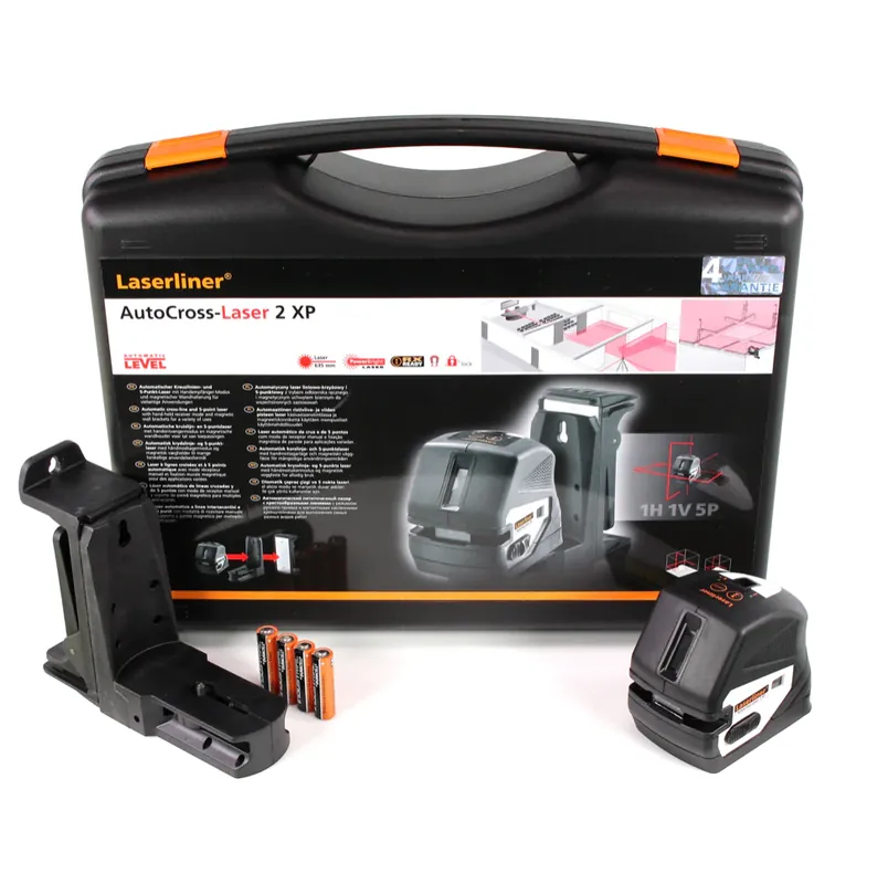 Laserliner AutoCross-Laser 2 XP selbstnivellierend Klasse 2, 2 mm auf 10 m Rot im Transportkoffer + magnetische Wandhalterung ( 060.101A ) Zertifiziert
