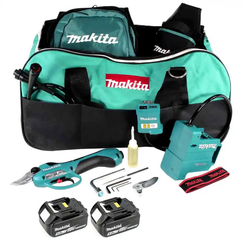 Makita DUP 361 T Akku Rebschere Astschere 36 V ( 2x 18 V ) + 2x Akku 5,0 Ah + Tasche - ohne Ladegerät Günstig
