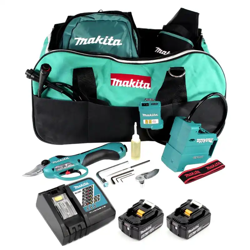Makita DUP 361 RT Akku Rebschere Astschere 36 V ( 2x 18 V ) + 2x Akku 5,0 Ah + Ladegerät + Tasche Mega-Angebot