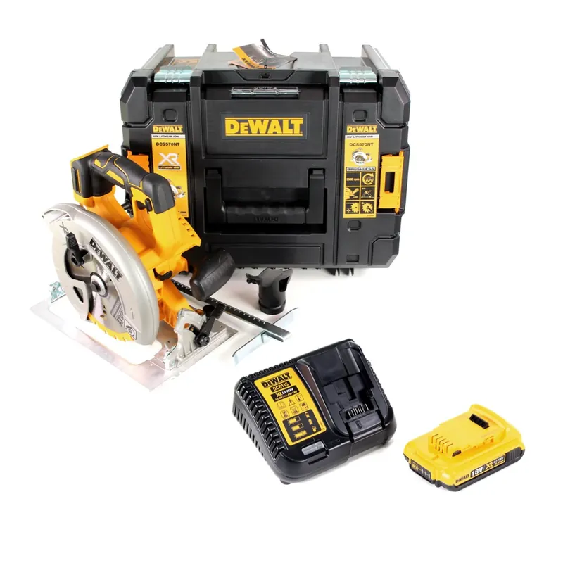 Dewalt DCS 570 D1 Akku Hand Kreissäge 18V 184 mm Brushless + 1x Akku 2,0Ah + Ladegerät + TSTAK Angebot