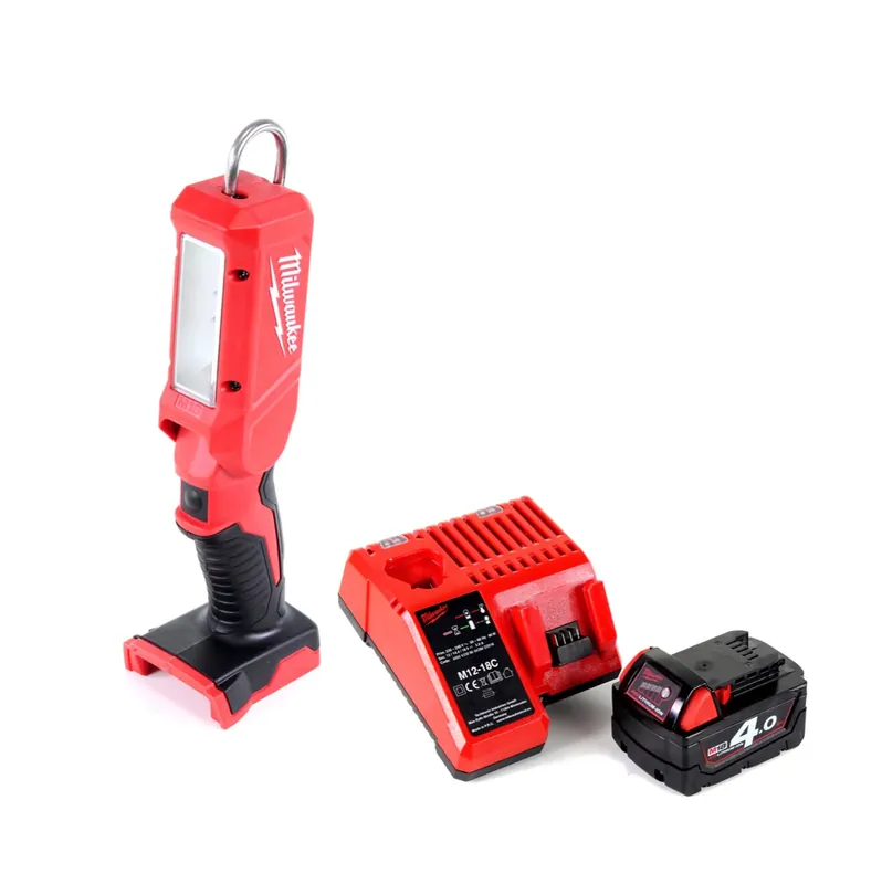 Milwaukee M18 IL-401C Akku Inspektionsleuchte mit 300 Lumen Solo + 1x 4,0 Ah Akku + Universal Ladegerät Versand Am Gleichen Tag