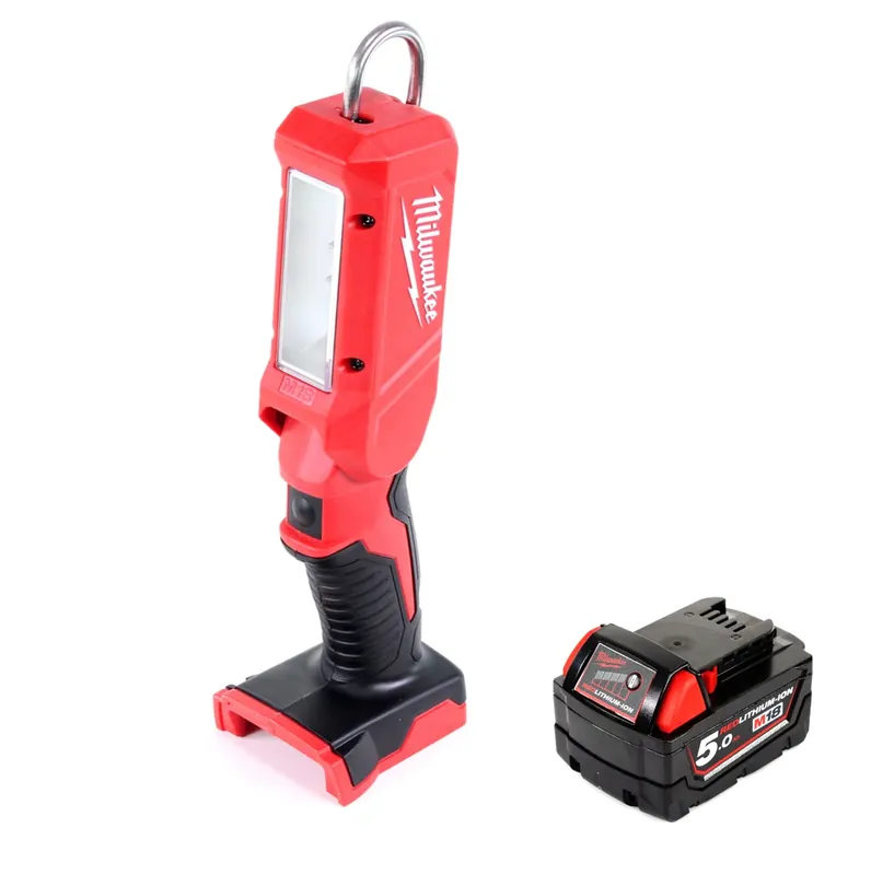 Milwaukee M18 IL-501 Akku Inspektionsleuchte mit 300 Lumen Solo + 1x 5,0 Ah Akku Must-Have