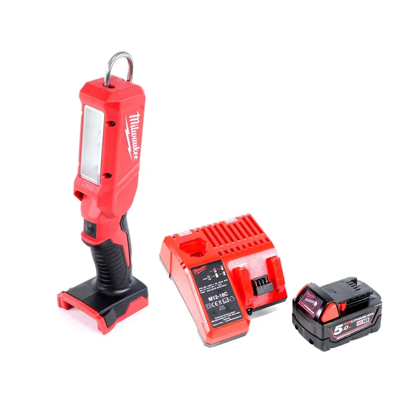 Milwaukee M18 IL-501C Akku Inspektionsleuchte mit 300 Lumen Solo + 1x 5,0 Ah Akku + Universal Ladegerät Jetzt Kaufen