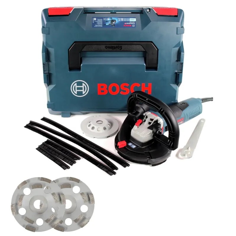 Super-Preis Bosch GBR 15 CAG Professional Betonschleifer Schleifmaschine 1500 W in L-Boxx + 2x Bosch Diamant Topfscheibe Expert for Concrete 125 x 22,23 x 4,5 mm
