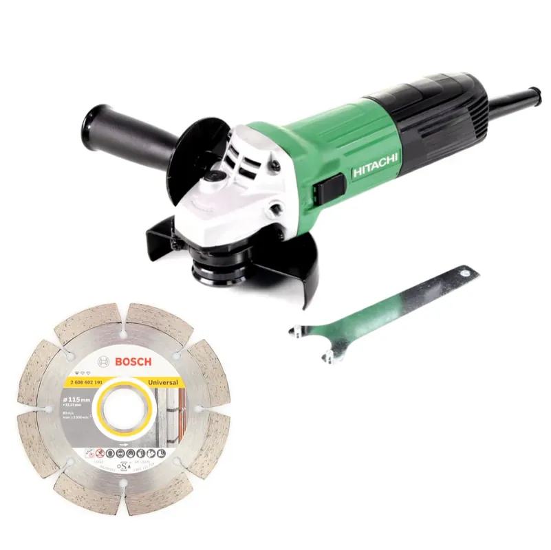 Hitachi G 12 STX Winkelschleifer 115mm 600W + Diamant Trennscheibe 115x22,23mm Standard for Universal ( 2608602191 ) Finale Aktion