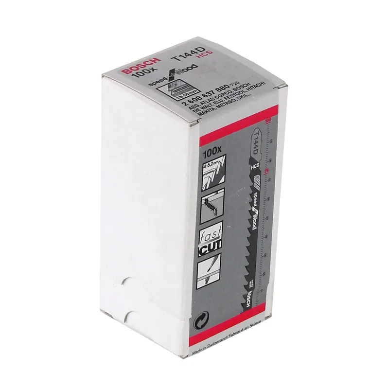 Mega-Angebot Bosch T 144 D Stichsägeblätter für Holz - 100 Stück, geschränkte Zahnausführung, für Stichsägen mit T-Schaft-Aufnahme
