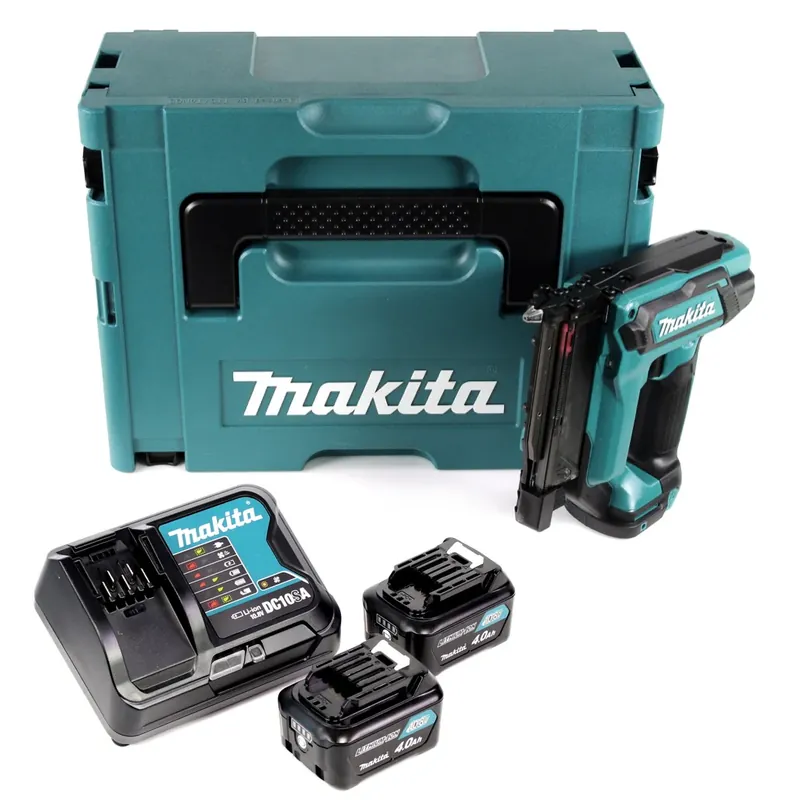 Makita PT 354 DSMJ Akku Stiftnagler 10,8V bis 35mm im Makpac + 2x 4,0 Ah Akku + Ladegerät Markenware