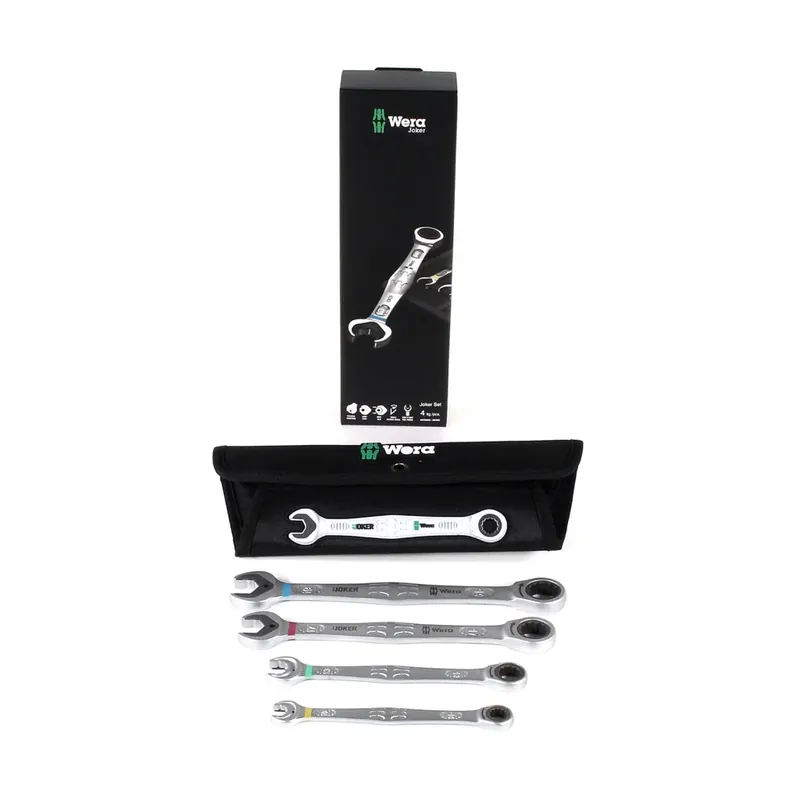 Wera Joker Set 4-tlg. 05073290001 - 4-teiliges Maulschlüssel- und Ringratschen-Set + hochwertiges Stoff-Case Preisknaller