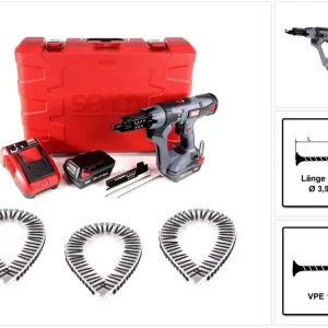 Direktkauf SENCO DS 5550 18V DuraSpin Magazin Schrauber ( 7W2001N ) mit 2x 3,0 Ah Akkus, Ladegerät und 1000x Grobgewinde Schrauben 3,9x30