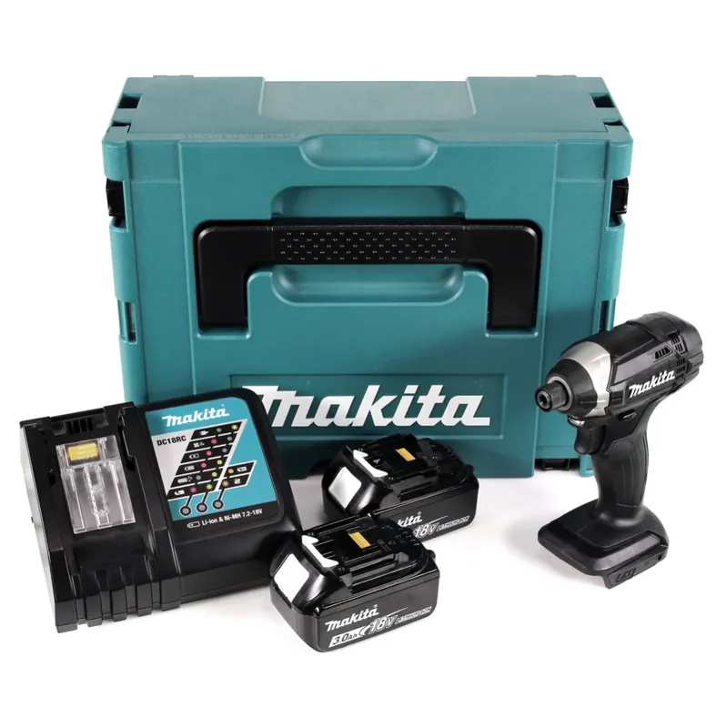 Makita DTD 152 RFJ B 18 V Li-Ion Akku Schlagschrauber Sonderausgabe in schwarz im Makpac + 2 x BL 1830 3,0 Ah Akku + DC 18 RC Ladegerät Neu