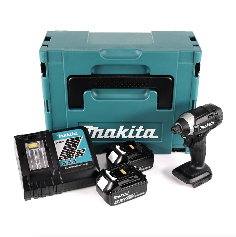 Zertifiziert Makita DTD 152 RTJ B 18 V Li-Ion Akku Schlagschrauber Sonderausgabe in schwarz im Makpac + 2 x BL 1850 5,0 Ah Akku + 1 x DC 18 RC Ladegerät
