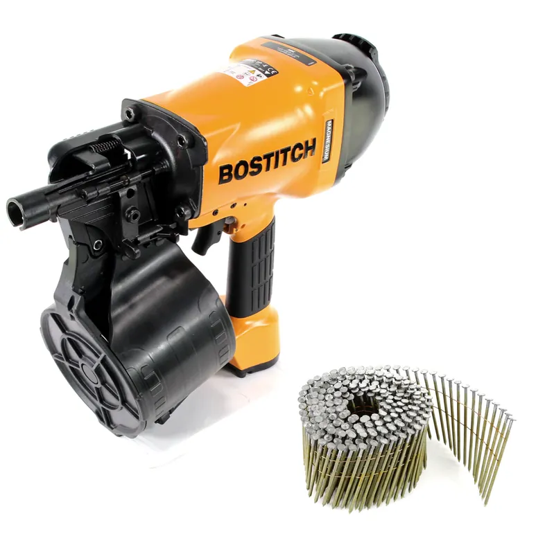 Heißes Angebot Bostitch N89C-1P-E Coilnagler N89C CT 90mm Max Druckluftnagler + 6000 St. Bostitch Coilnägel Ringschaft Blank 2,80 x 80mm