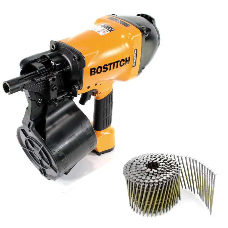 Top-Angebot Bostitch N89C-1P-E Coilnagler N89C CT 90mm Max Druckluftnagler + 4050 St. Bostitch Coilnägel Ringschaft Blank 3,10 x 90 mm