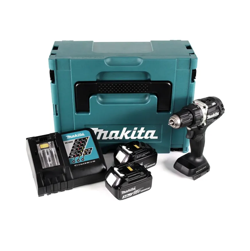 Super-Preis Makita DDF 484 RFJB 18 V Li-Ion Akku Bohrschrauber Sonderausgabe schwarz im MAKPAC + 2x BL 1830 3,0 Ah Akku + Schnellladegerät