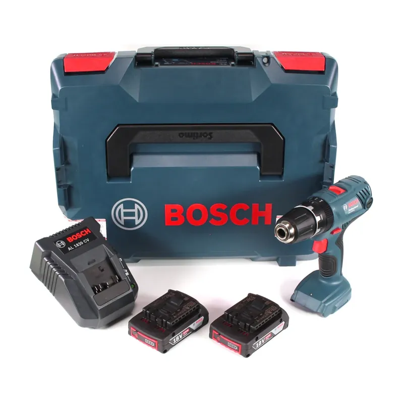 Jetzt Kaufen Bosch Professional GSB 18V-21 Akku Schlagbohrschrauber 18V 55Nm + 2x Akku 2,0Ah + Schnellladegerät + L-Boxx