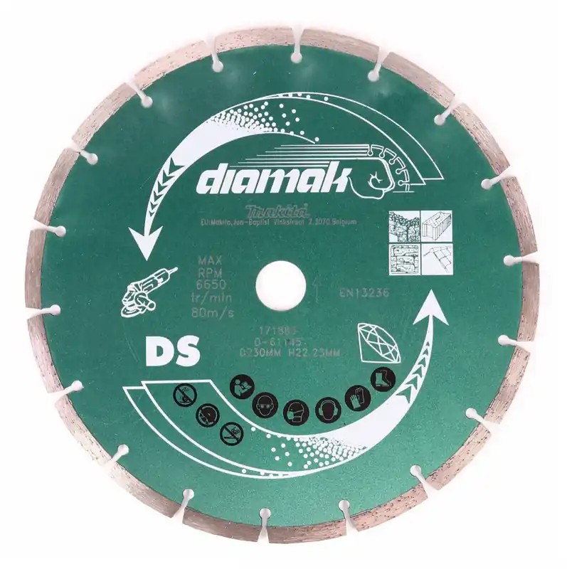 Makita Diamak 230 mm 1 Stk. ( D-61145 ) Diamant Trennscheibe für Stein, Beton Aufnahme 22,23 mm Neuheit