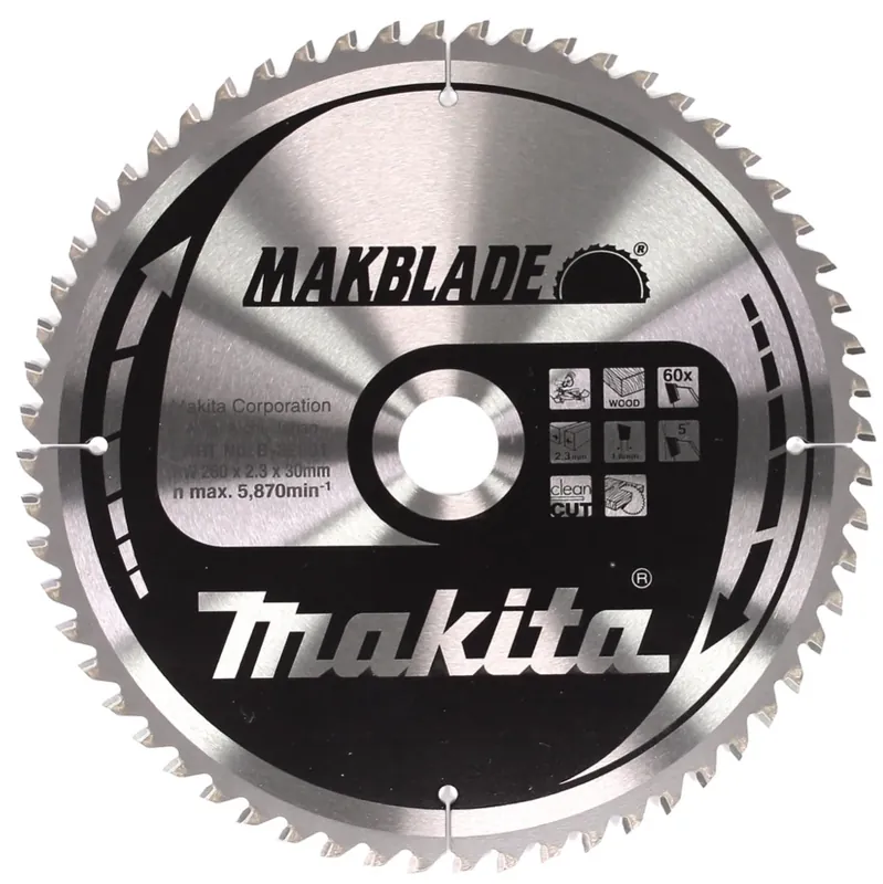 Makita MAKBLADE Kreissägeblatt für Holz 260 x 30 x 2,3 mm 60 Zähne ( B-32801 ) Super-Preis