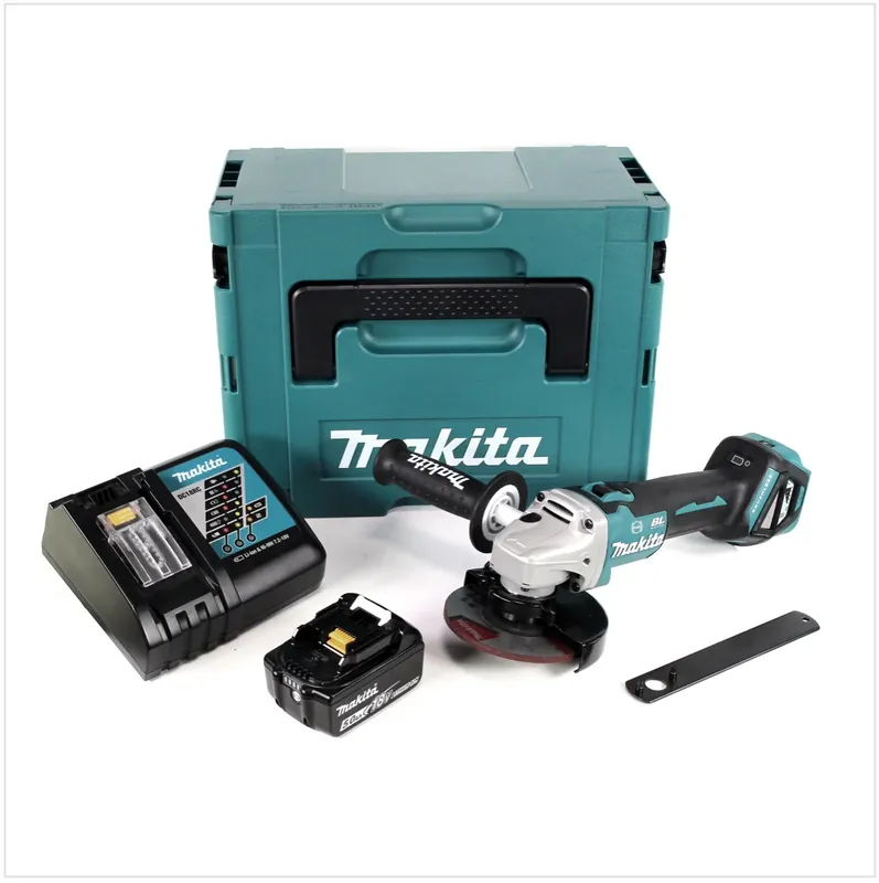 Rabatt Makita DGA 513 RT1J Akku Winkelschleifer 18V 125mm Brushless + 1x Akku 5,0Ah + Ladegerät + Makpac