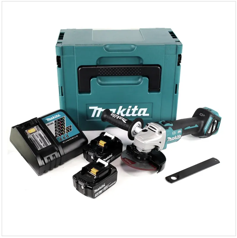 Makita DGA 513 RFJ Akku Winkelschleifer 18V 125mm Brushless + 2x Akku 3,0Ah + Ladegerät + Makpac Abverkauf