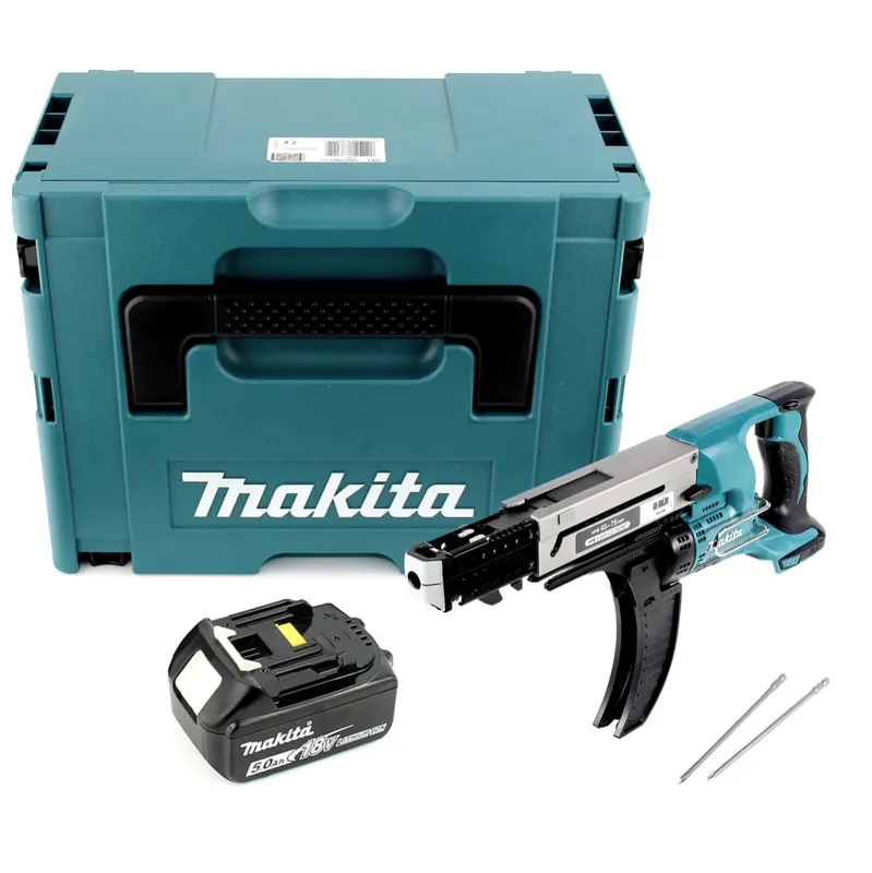 Sofort Bestellen Makita DFR 750 T1J Akku Magazinschrauber 18V 45-75mm + 1x Akku 5,0Ah + Makpac - ohne Ladegerät