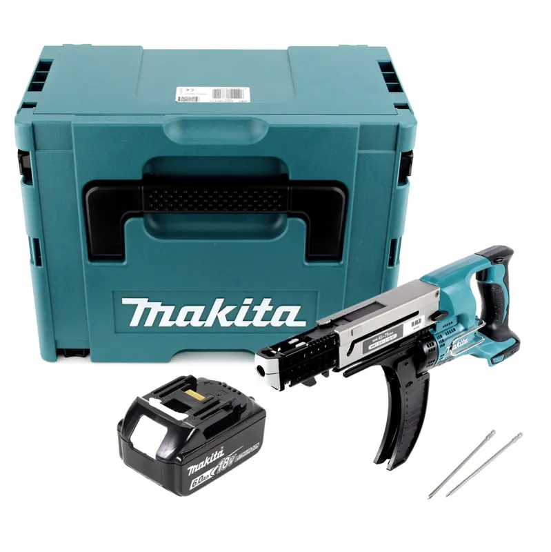Makita DFR 750 G1J Akku Magazinschrauber 18V 45-75mm + 1x Akku 6,0Ah + Makpac - ohne Ladegerät Markenprodukt