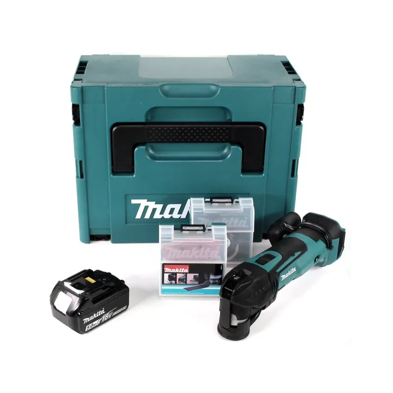 Makita DTM 51 T1JX2 Akku Multifunktionswerkzeug 18 V + 1x Akku 5,0 Ah + 39 tlg. Zubehör Set + Makpac - ohne Ladegerät Preisknaller