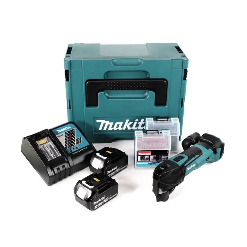 Makita DTM 51 RFJX2 Akku Multifunktionswerkzeug 18 V + 2x Akku 3,0 Ah + Ladegerät + 39 tlg. Zubehör Set + Makpac Jetzt Bestellen