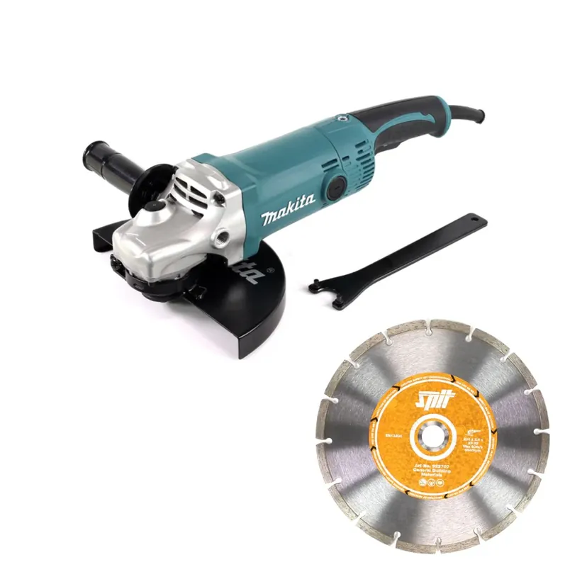 Makita GA 9050 R Winkelschleifer 2000W 230mm + Spit Diamant Trennscheibe Wet and Dry 230x22,23 mm Markenprodukt