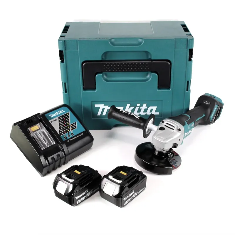 Makita DGA 517 RFJ Akku Winkelschleifer 18 V 125 mm Brushless + 2x Akku 3,0 Ah + Ladegerät + Makpac Expressversand