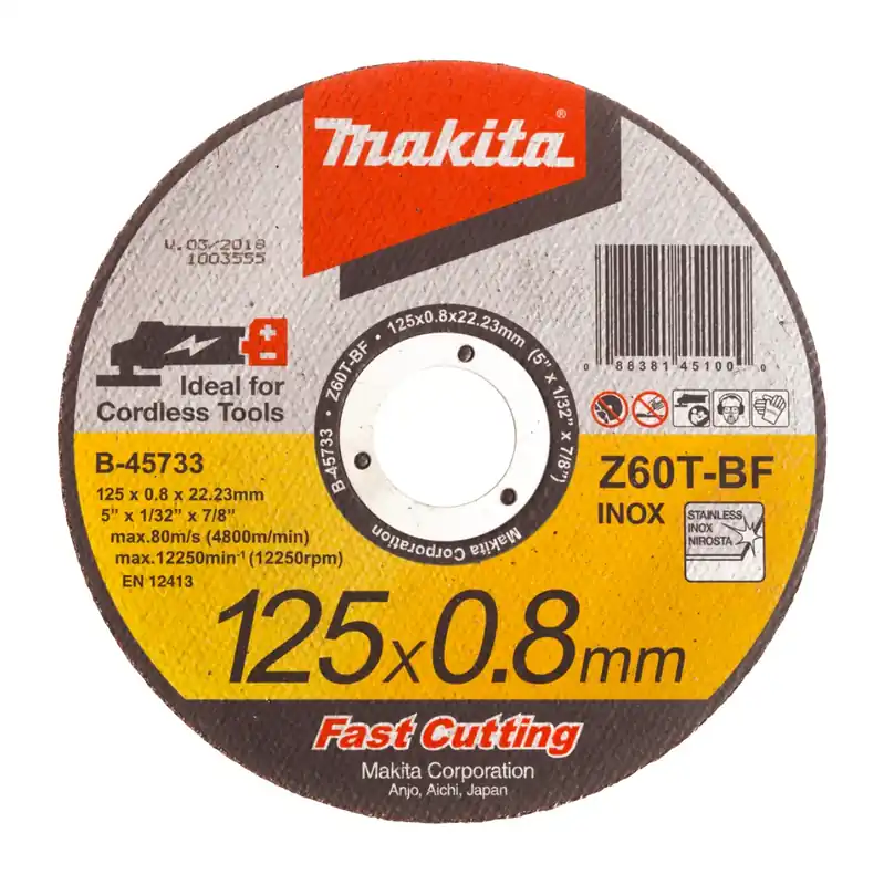 Top-Angebot Makita 25x Trennscheibe 125 x 0,8 x 22,23 mm für INOX Edelstahl ( 25x B-45733 )