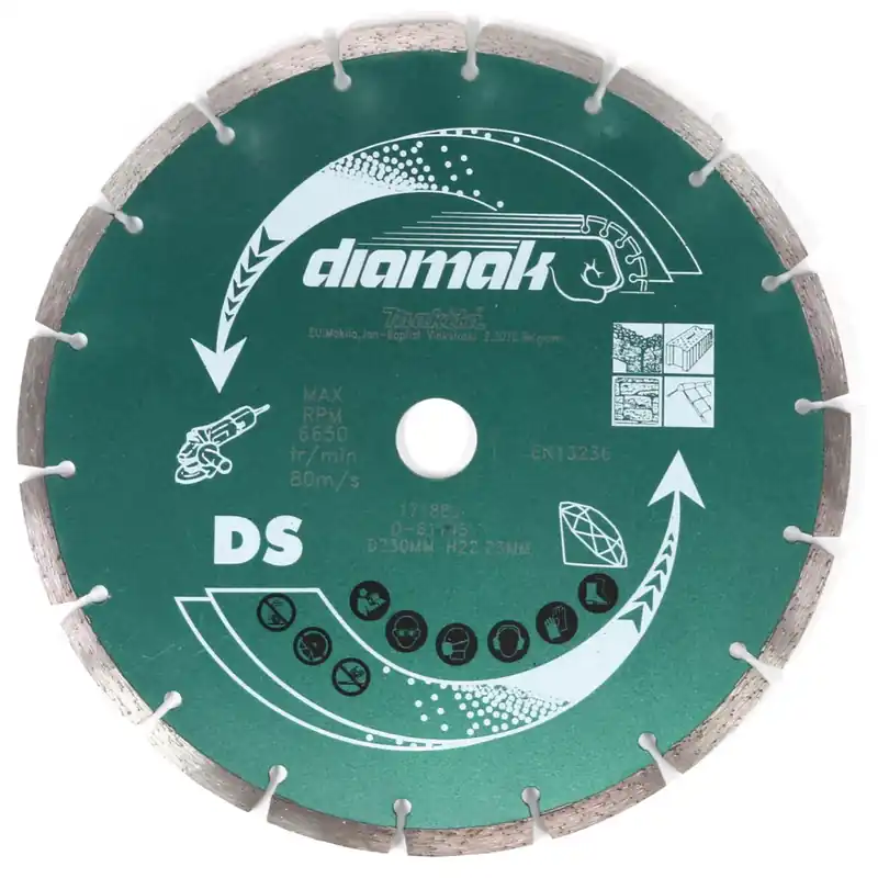 Sofort Bestellen Makita Diamak 230 mm 5 Stk. ( 5x D-61145 ) Diamant Trennscheibe für Stein, Beton Aufnahme 22,23 mm