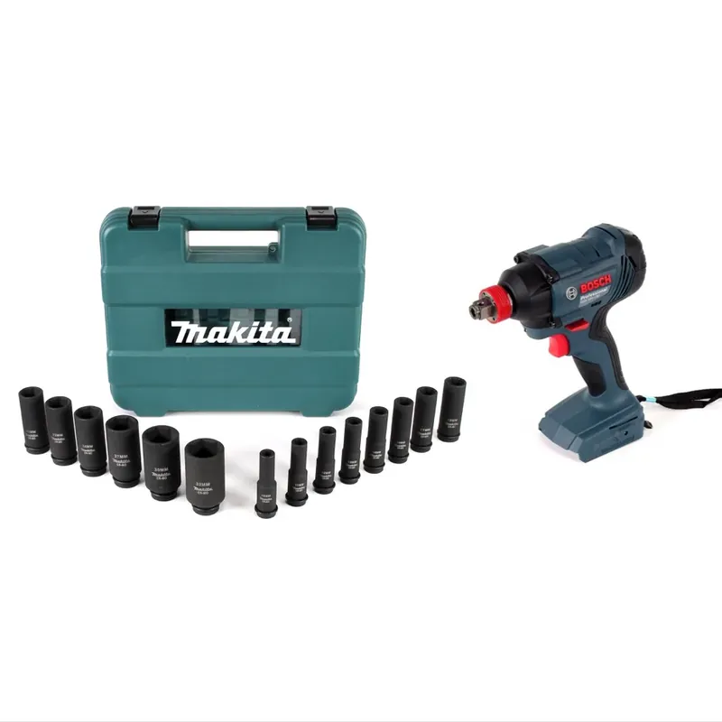 Aktuell Bosch GDX 18V-180 Akku Drehschlagschrauber 18 V 180 Nm 1/4" 1/2" + 14 tlg. Steckschlüssel Set - ohne Akku, ohne Ladegerät