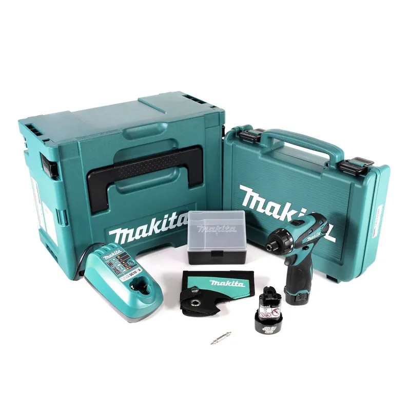 Nur Heute Makita DF 030 DWJ Akku-Schrauber 10,8 V im Koffer + 2x 1,3 Ah Akku + Ladegerät + Makpac