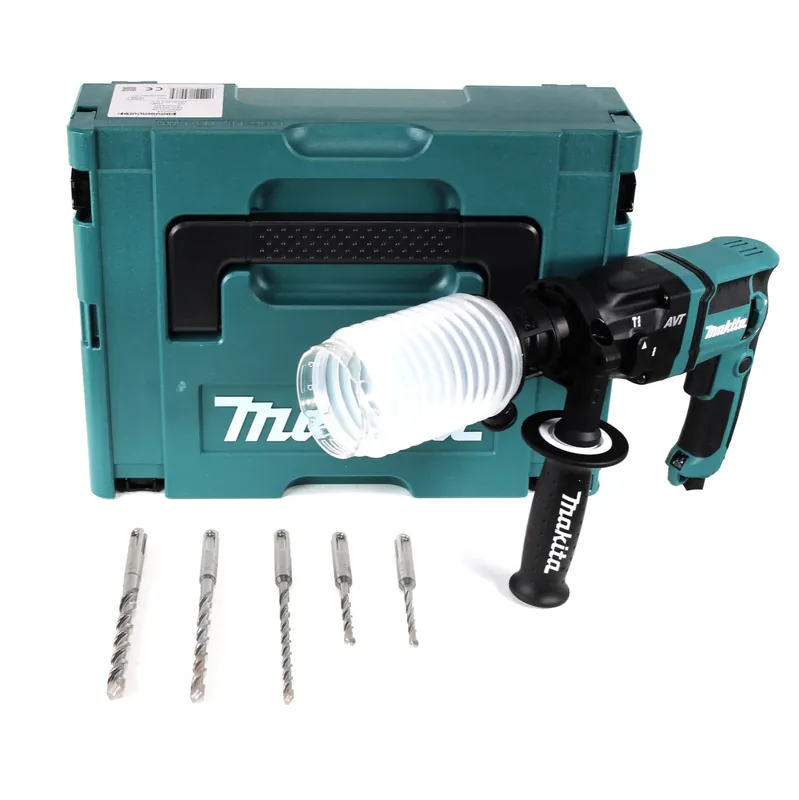 Meistverkauft Makita HR 1841 FJ Bohrhammer 470 W SDS-Plus inkl. Koffer + Staubschutz + 5-tlg. SDS-VPlus Hammerbohrer-Set