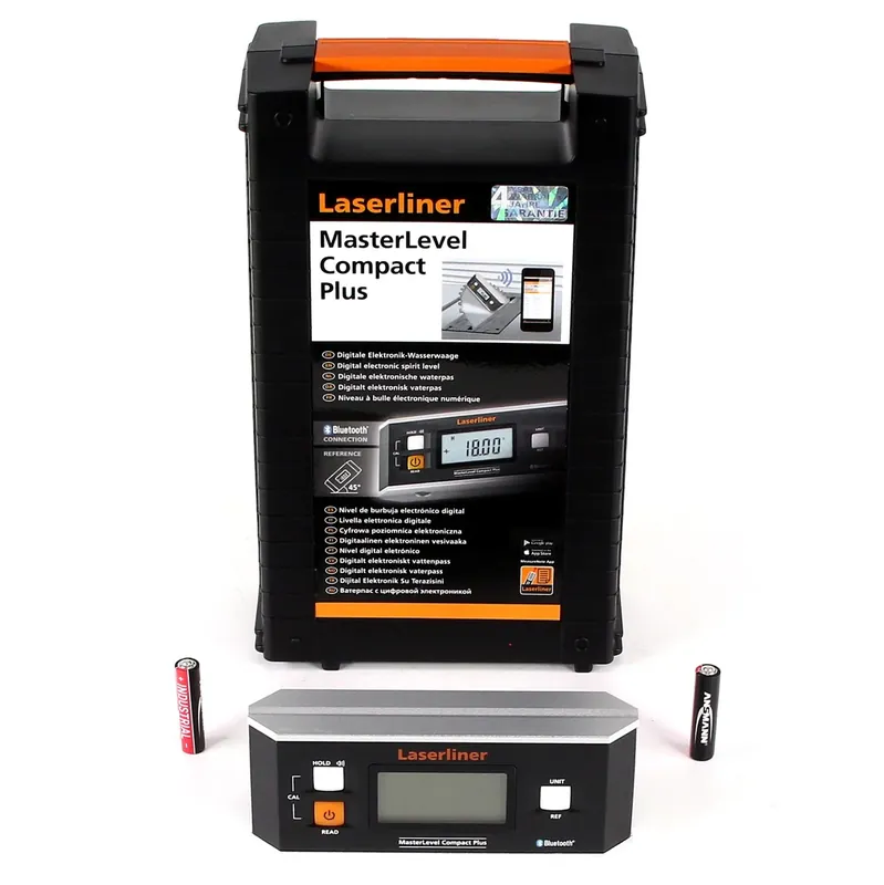 Neue Ware Laserliner MasterLevel Compact Plus Digitale Elektronik-Wasserwaage im Koffer mit Bluetooth ( 081.265A )