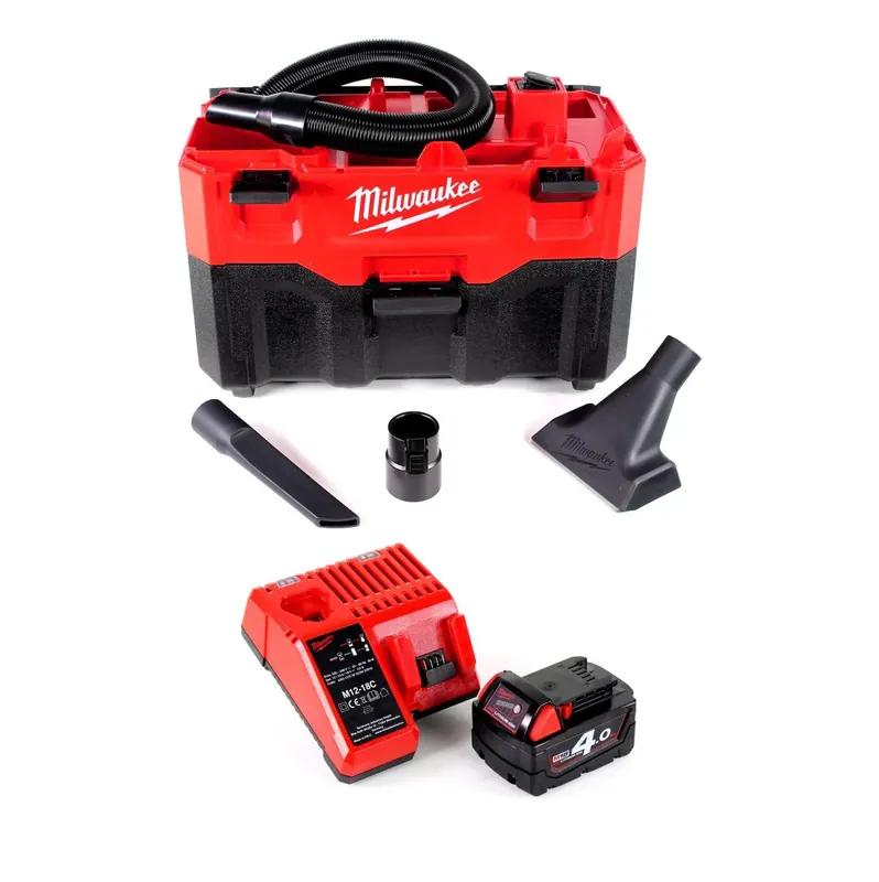 Milwaukee M18 VC2-401C 18 V Akku-Nass-/Trockensauger + 1x Akku 4,0 Ah + Ladegerät Sichere Zahlung
