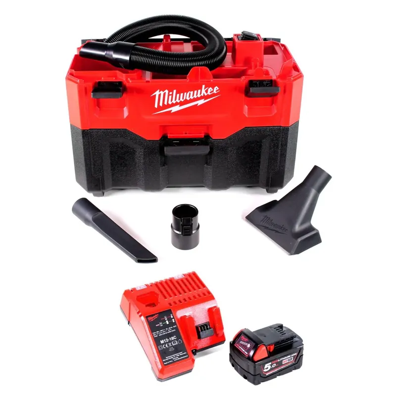 Milwaukee M18 VC2-501C 18 V Akku-Nass-/Trockensauger + 1x Akku 5,0 Ah + Ladegerät Neu