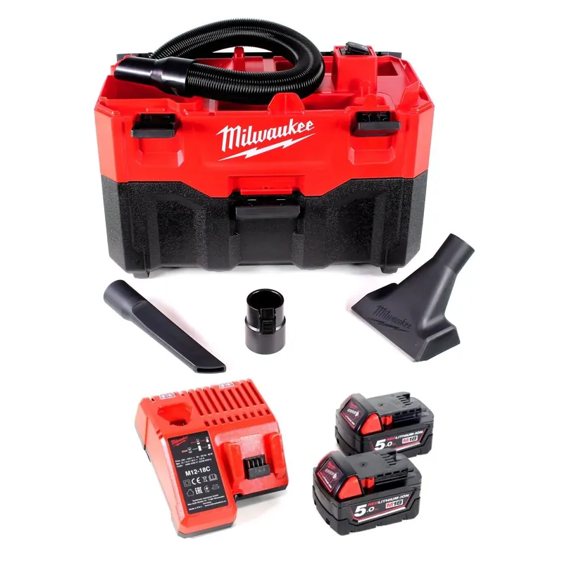 Milwaukee M18 VC2-502C Akku-Nass-/Trockensauger 18 V + 2x Akku 5,0 Ah + Ladegerät Direktkauf