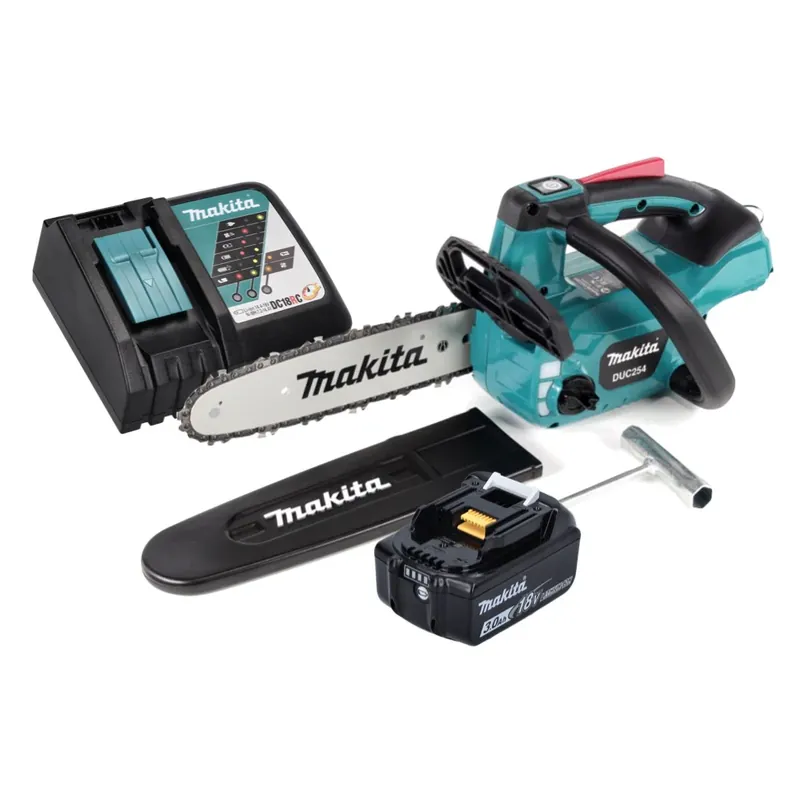 Nur Heute Makita DUC 254 RF1 Akku Kettensäge 18 V 25 cm Brushless + 1x Akku 3,0 Ah + Ladegerät