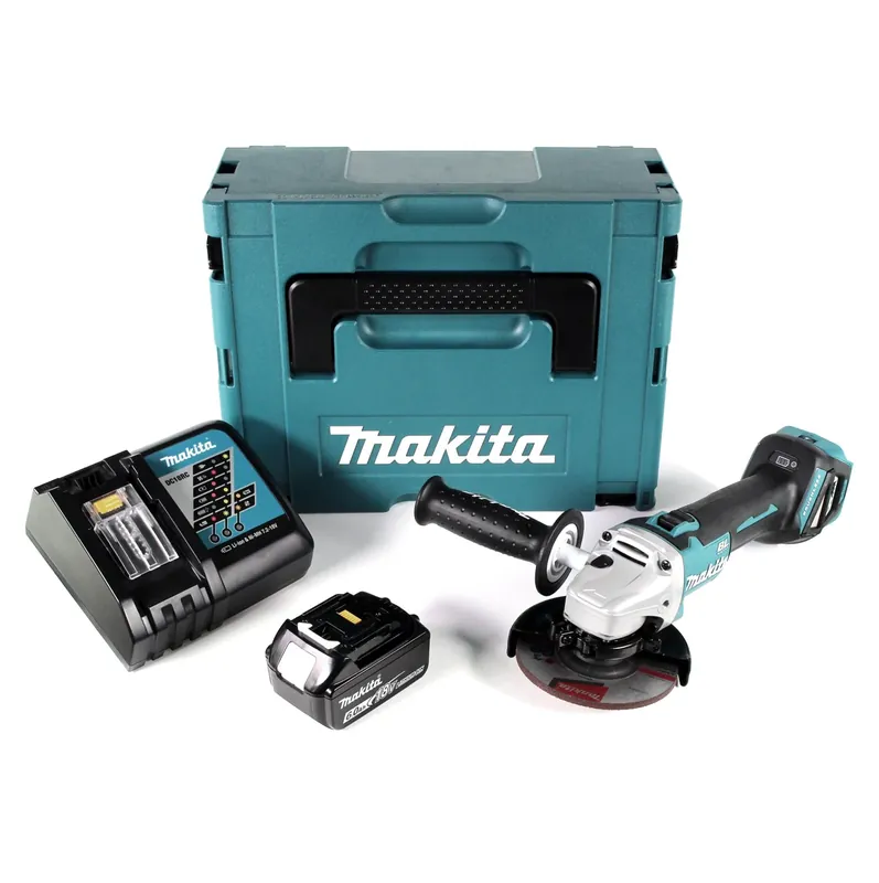 Rabatt Makita DGA 511 RG1J Akku Winkelschleifer 18V 125mm Brushless + 1x Akku 6,0Ah + Ladegerät + Makpac