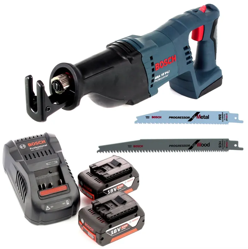 Bosch GSA 18V-Li N Akku Reciprosäge 18V Säbelsäge + 2x Sägeblatt + 2x 5,0 Ah Akku + Ladegerät Expressversand