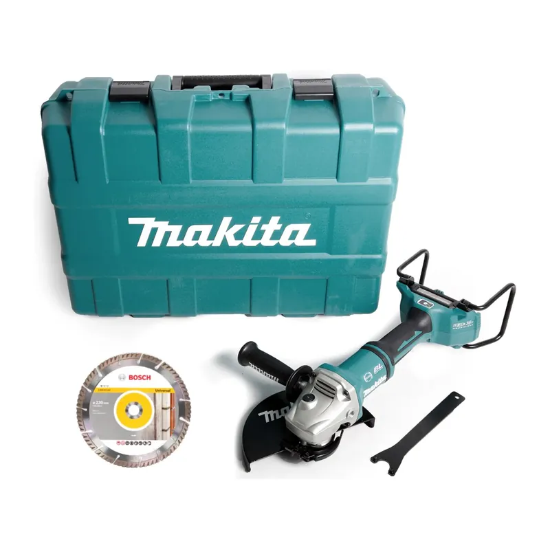 Makita DGA 901 ZKU2 Akku Winkelschleifer 36V ( 2x18V ) 230mm Brushless Solo + Ezynut + 5x Trennscheibe + Koffer - ohne Akku, ohne Ladegerät Ausverkauf