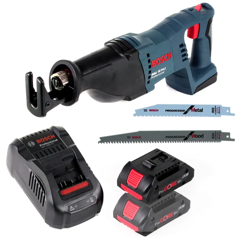 Bosch GSA 18V-Li N Akku Reciprosäge 18V Säbelsäge + 2x Sägeblatt + 2x 4,0 Ah ProCORE Akku + Ladegerät Sonderangebot