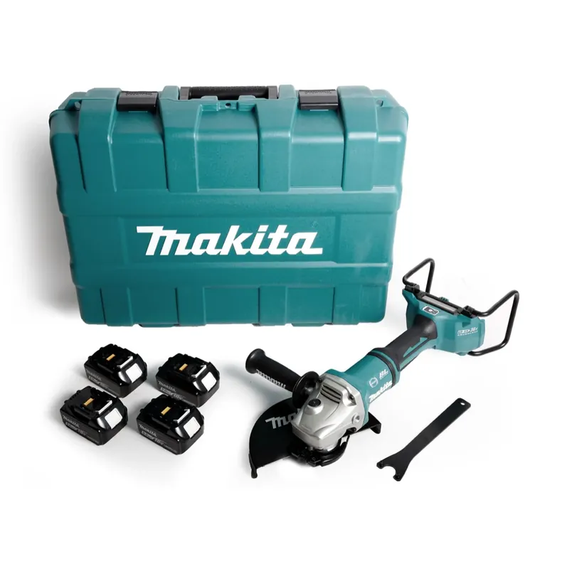 Direktkauf Makita DGA 901 T4KU2 Akku Winkelschleifer 36V ( 2x18V ) 230mm Brushless + 4x Akku 5,0Ah + Ezynut + Koffer - ohne Ladegerät