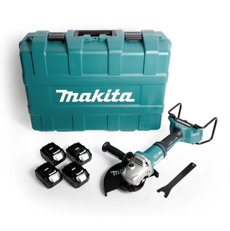 Makita DGA 901 G4KU2 Akku Winkelschleifer 36V ( 2x18V ) 230mm Brushless + 4x Akku 6,0Ah + Ezynut + Koffer - ohne Ladegerät Finale Aktion
