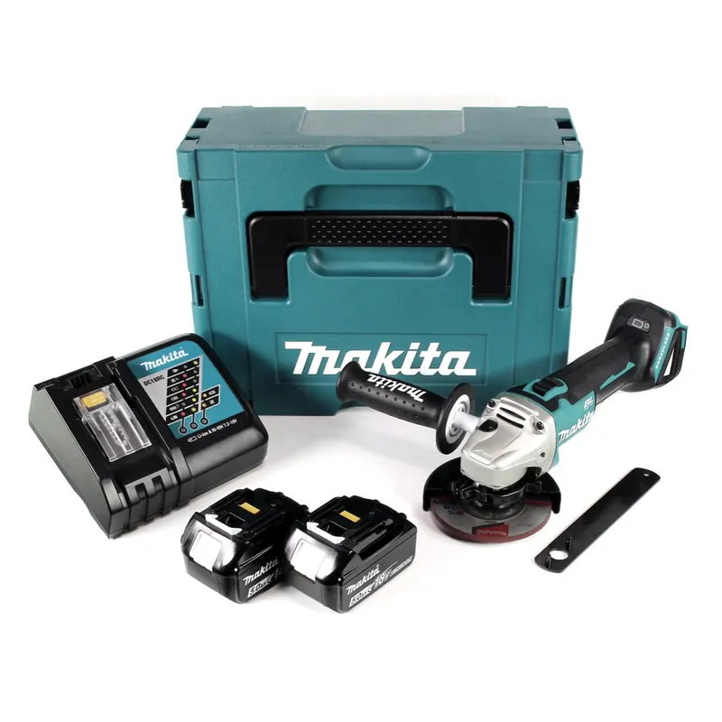 Makita DGA 454 RTJ Akku Winkelschleifer 18V 115mm + 2x Akku 5,0Ah + Ladegerät + Makpac Jetzt Kaufen