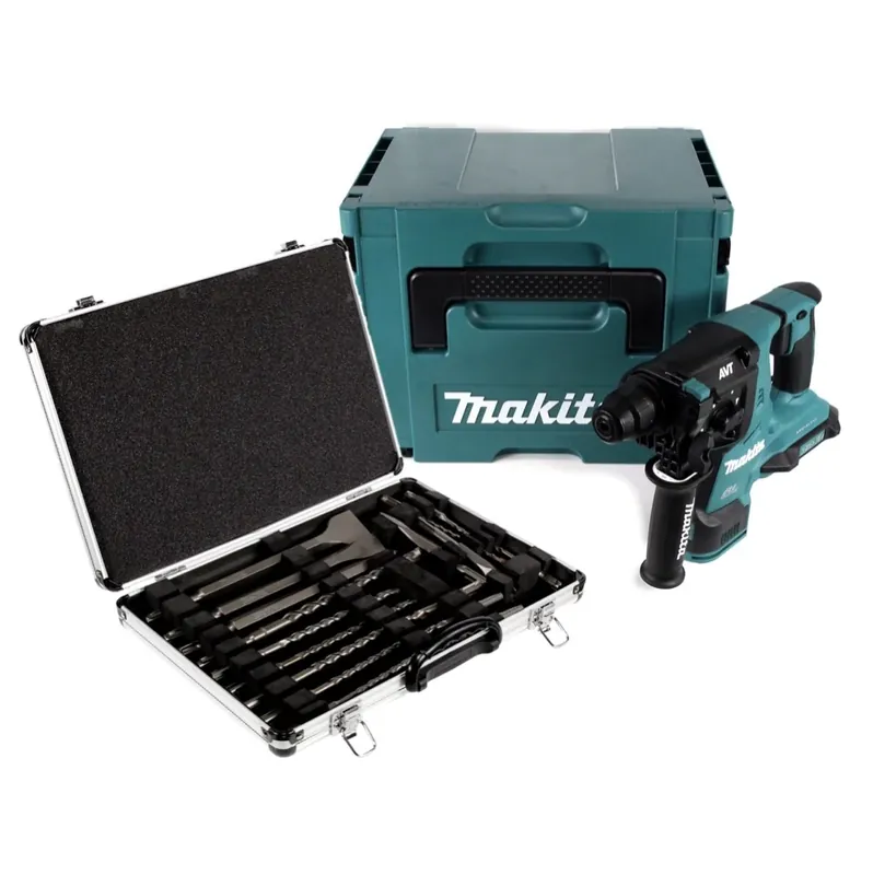 Makita DHR 280 ZJ Brushless Akku Bohrhammer 28 mm 2x 18 V für SDS-PLUS im Makpac - ohne Akku und Ladegerät + 17tlg. Bohrer und Meißel Set Sale