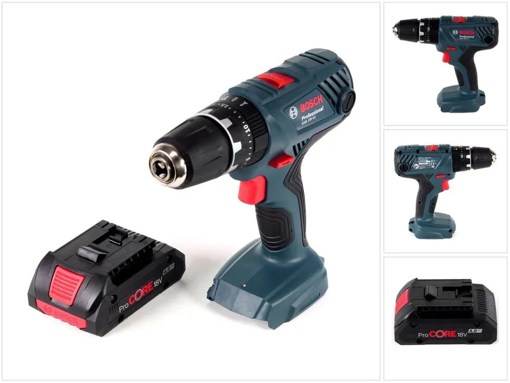 Bosch Professional GSB 18V-21 Akku Schlagbohrschrauber 18V 55Nm + 1x Akku ProCORE 4,0Ah - ohne Ladegerät Neu