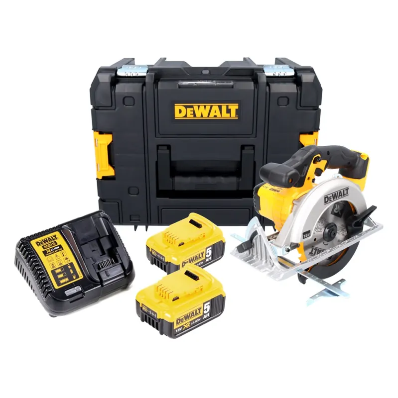 Begrenztes Angebot DeWalt DCS 391 P2 Akku Handkreissäge 18 V 165 mm + 2x Akku 5,0 Ah + Ladegerät + TSTAK