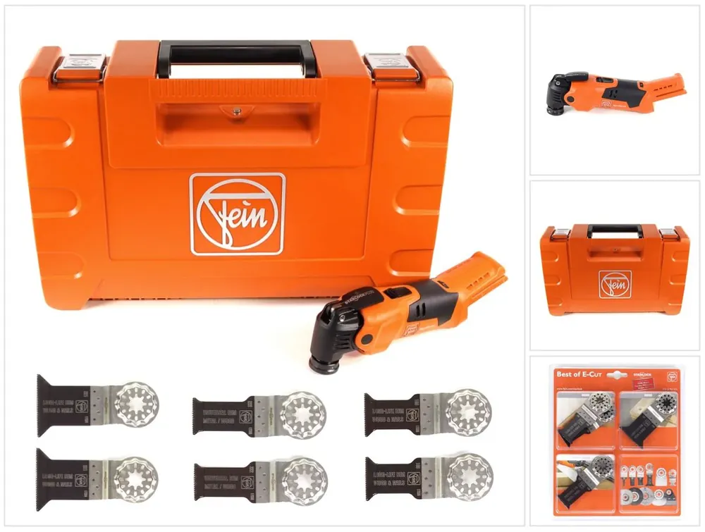 FEIN AFMM 18 QSL Select 18 V Li-Ion Akku Oszillierer MultiMaster im Koffer + 6 tlg. Starlock Sägeblätter Set Markenprodukt